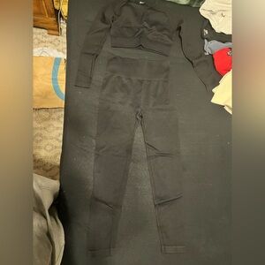 Sleek Black Women's Leggings Set